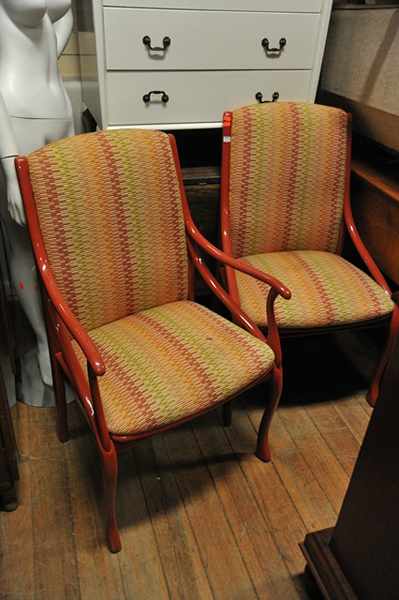 Appraisal: A SET OF TWELVE 'S GLAZED ORANGE CHAIRS WITH MISSONI