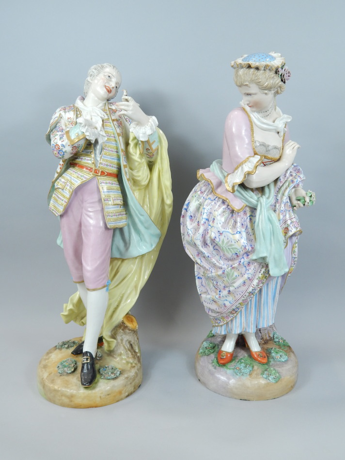 Appraisal: A pair of Dresden porcelain figures in the form of