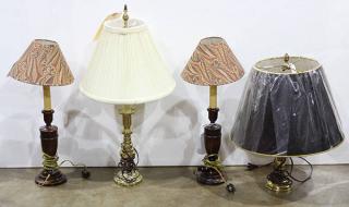 Appraisal: lot of Pair of diminutive Georgian style desk lamps lot