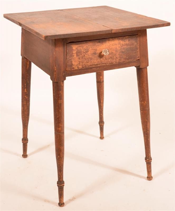 Appraisal: Pennsylvania Softwood One Drawer Stand Pennsylvania Early th Century Softwood