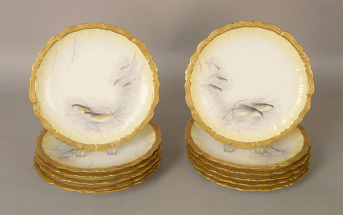 Appraisal: Set of twelve Limoges fish plates dia