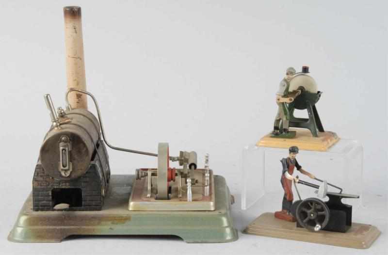 Appraisal: German Fleischman Steam Engine Accessories Description Includes horizontal steam engine