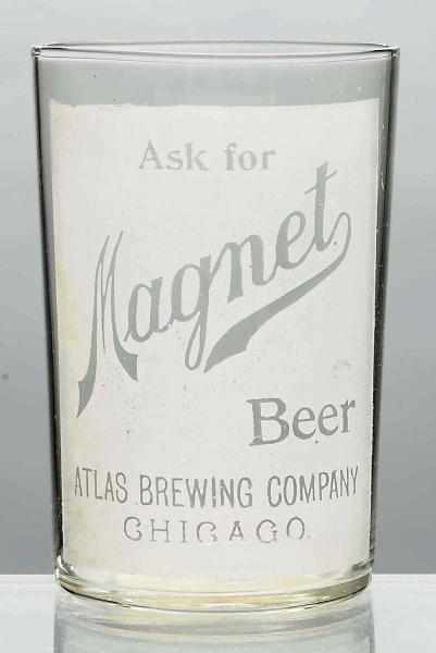 Appraisal: Magnet Acid-Etched Beer Glass Atlas Brewing Company Light wear to