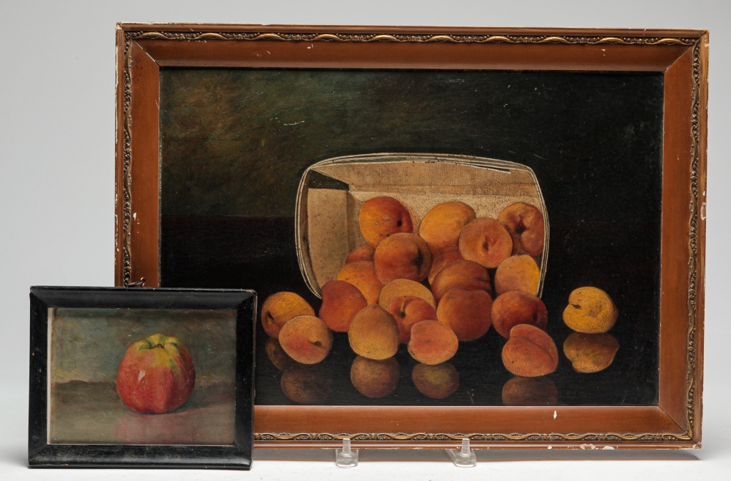 Appraisal: TWO FRUIT STILL LIFES American early th century Small oil