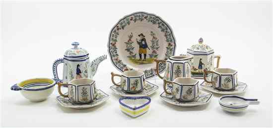 Appraisal: A Collection of Ceramic Articles Quimper comprising a tea set