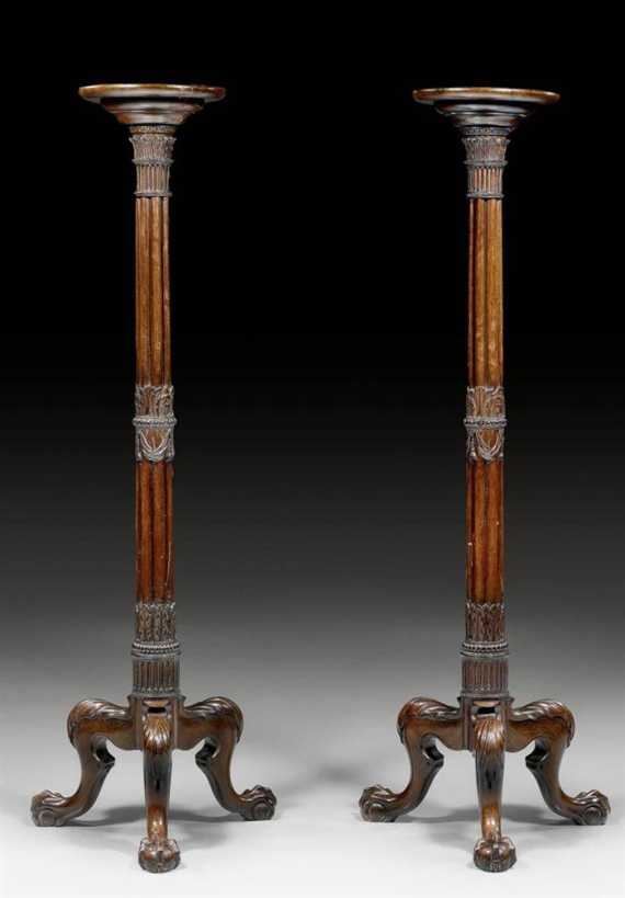 Appraisal: PAIR OF PORTE-TORCHERES George III style England late th century