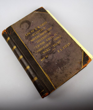 Appraisal: A late th century leather bound ship's log of HM