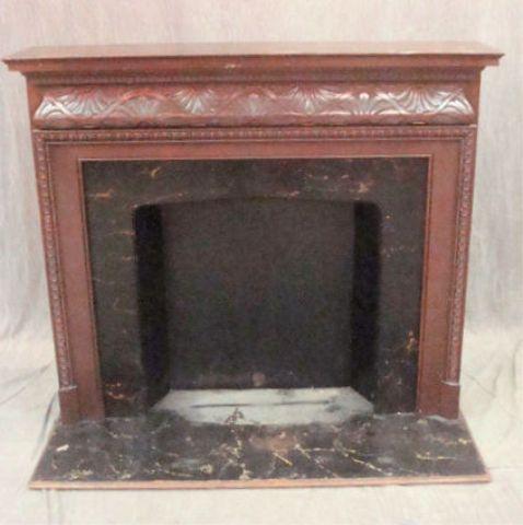 Appraisal: Mahogany and Carved Fireplace Mantle From a Lexington Avenue NYC