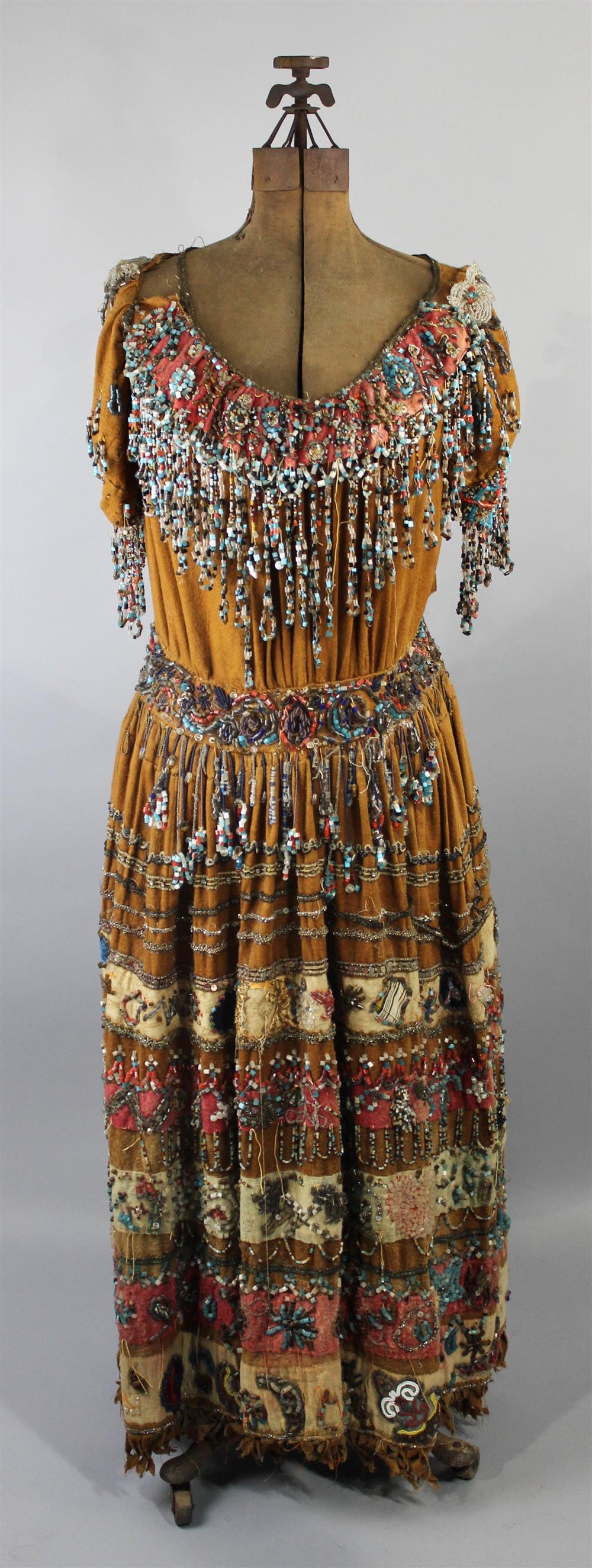 Appraisal: NORTHEAST WOODLANDS BEADWORK IROQUOIS DRESS possibly a wedding dress on