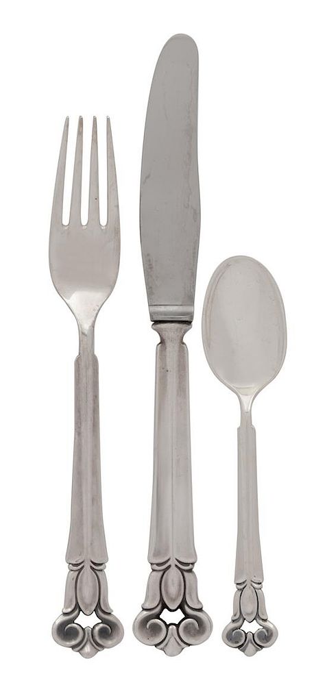 Appraisal: A Danish Silver Flatware Set Cohr Denmark th Century in