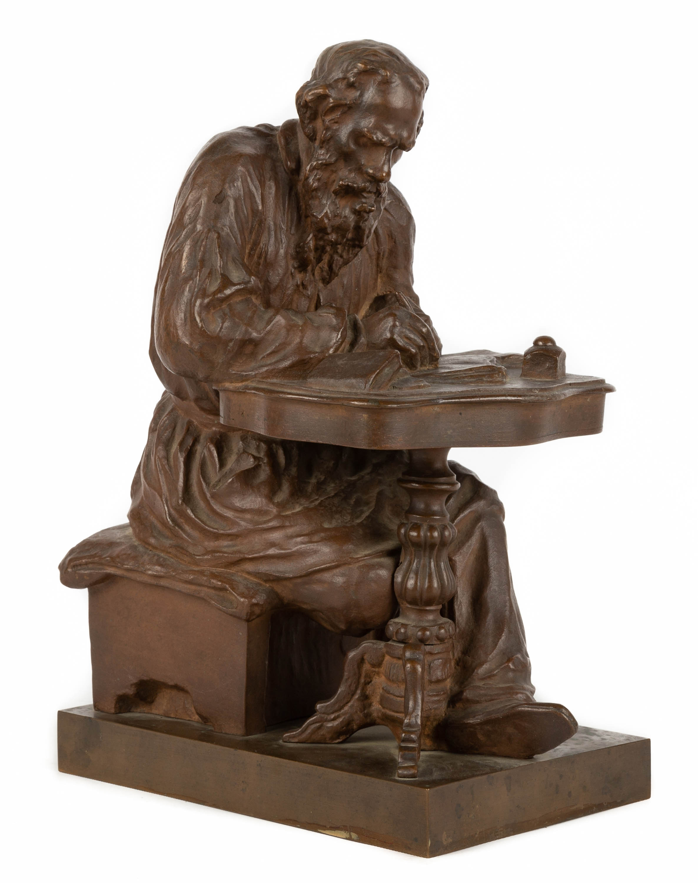 Appraisal: IL'YA GINZBURG GINTSBURG RUSSIAN - LEO TOLSTOY Patinaed bronze depicting