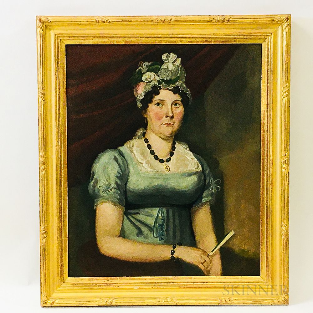 Appraisal: American School th Century Portrait of a Woman in a