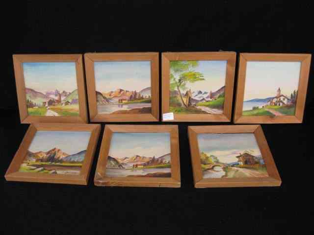 Appraisal: European Oil Paintings landscapes artist signed on masonite image area