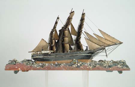 Appraisal: WATERLINE SHIP MODEL OF THE GRACE LEE Folk art rendered