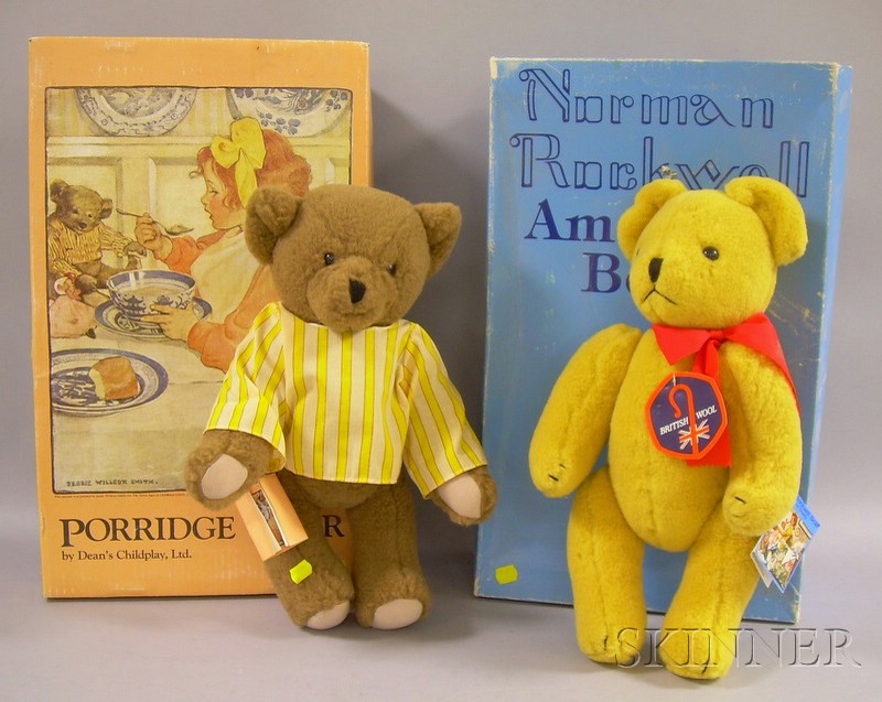 Appraisal: Two Dean's Wool Teddy Bears Porridge Bear after Jessie Willcox