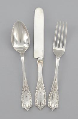 Appraisal: Antique Tiffany Co Sterling Silver Youth Set ca th Century