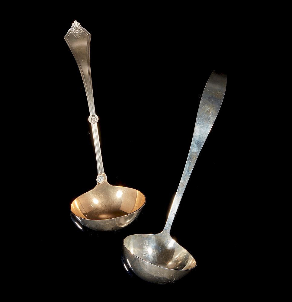 Appraisal: Two Sterling Silver Ladles Two sterling silver ladles comprising a