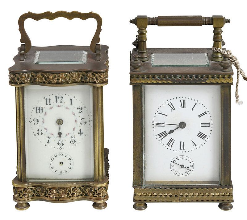 Appraisal: Two Aesthetic Movement French Carriage Clocks th century in rectangular