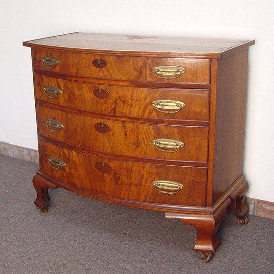 Appraisal: PERIOD FEDERAL NEW ENGLAND BOWFRONT CHEST OF DRAWERS Inlaid and