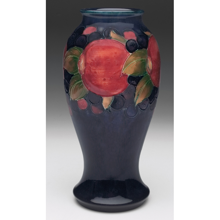 Appraisal: Shapely Moorcroft vase decorated with pomegranate design impressed mark blue