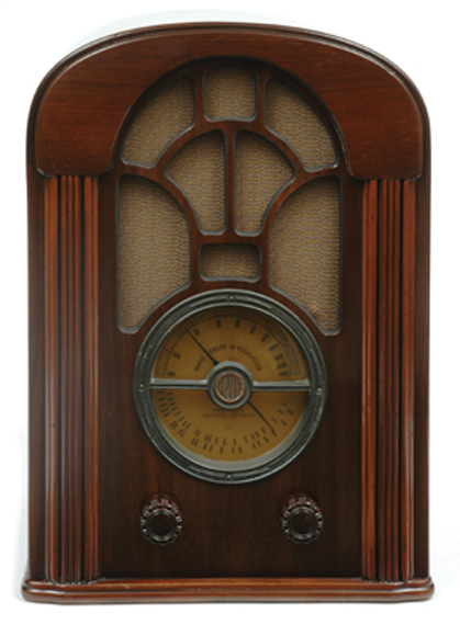 Appraisal: Airzone - Cathedral circa wood case arched speaker with fretwork