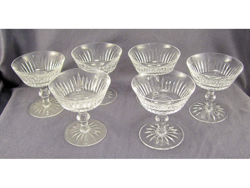 Appraisal: - Waterford Crystal Eileen Saucer Champagnes Eileen pattern Signed Waterford