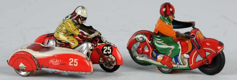 Appraisal: Lot of Tin Motorcycle Friction Wind-Up Toys Description Includes one