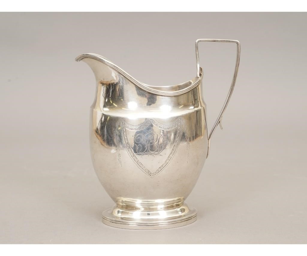 Appraisal: Coin silver creamer by Samuel Williamson Philadelphia circa h x