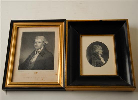 Appraisal: Two Early Prints of Thomas Jefferson One marked published by