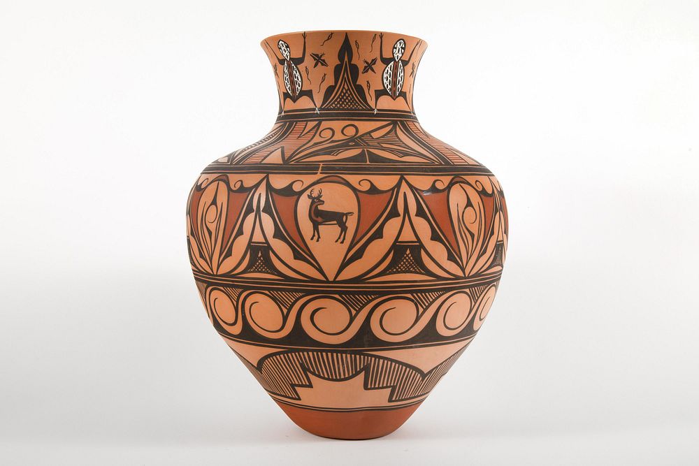 Appraisal: Zuni Priscilla Peynetsa Polychrome Storage Jar Priscilla Peynetsa Zuni Polychrome