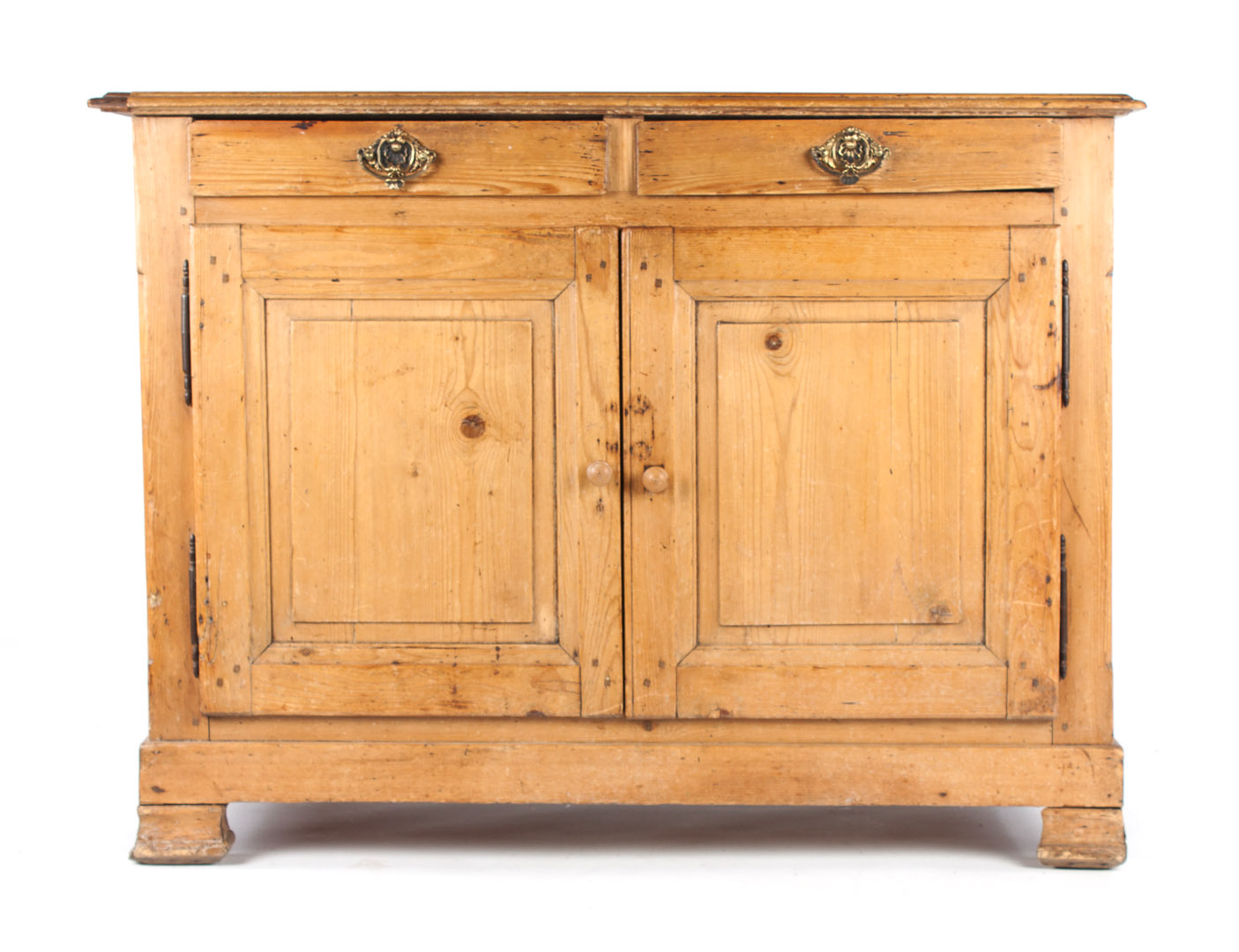 Appraisal: French country pine buffet flat top with molded edge two