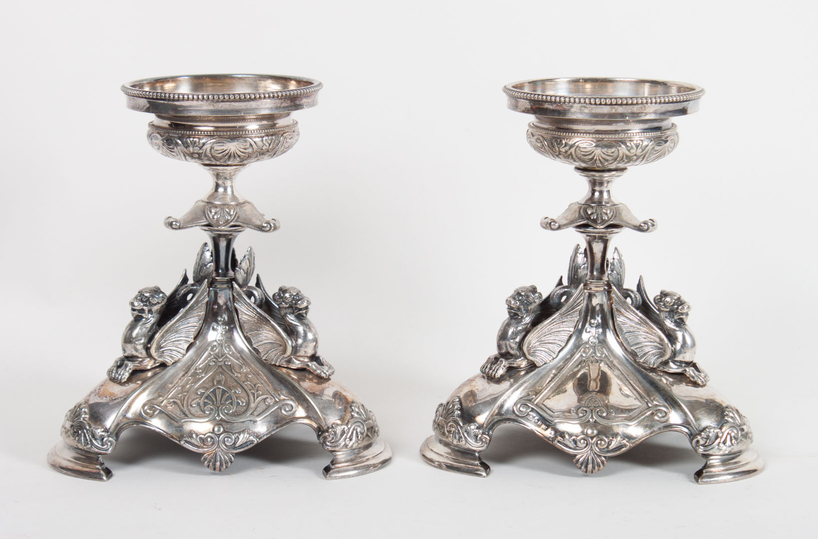 Appraisal: Pair of Beaux Arts silver-plated master salts Elkington Co Birmingham