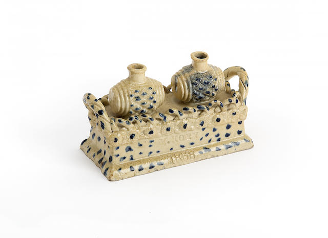 Appraisal: Eleven various th th century ceramic inkwells To include a