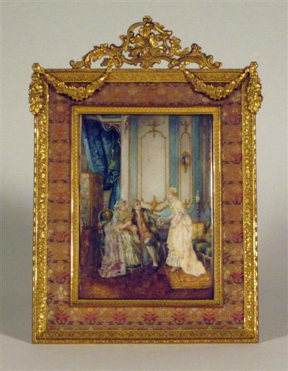 Appraisal: French miniature painting on ivory late th century