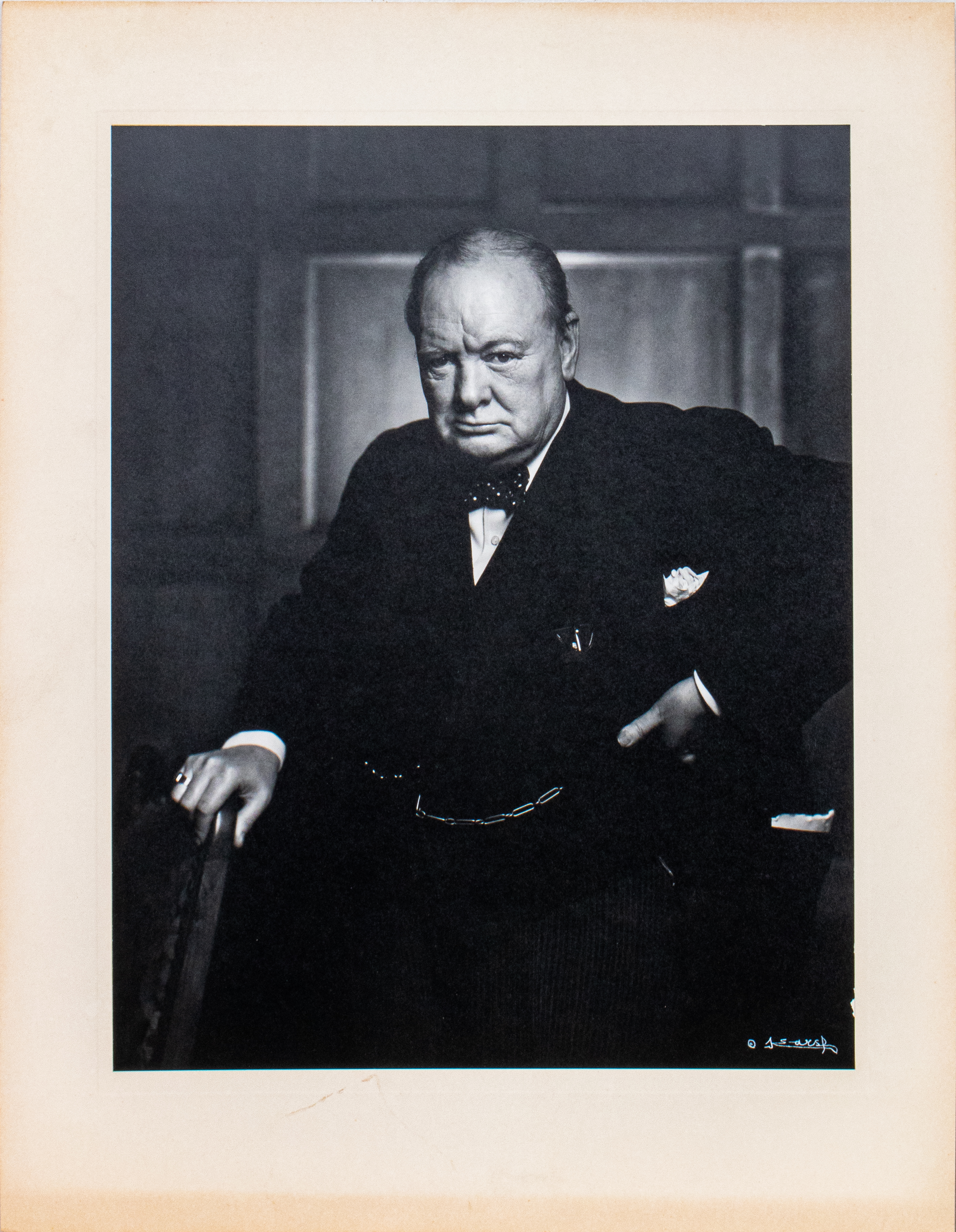 Appraisal: YOUSUF KARSH PHOTOGRAPH OF WINSTON CHURCHILL Yousuf Karsh Armenian Canadian