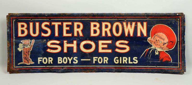 Appraisal: Buster Brown Shoes Tin Sign This tin sign has heavy