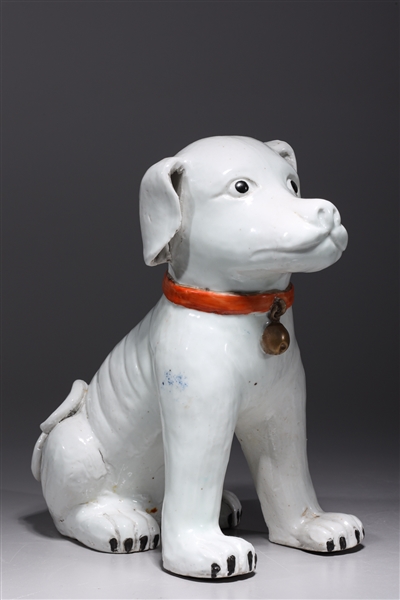 Appraisal: Chinese glazed porcelain dog some wear and soiling H x