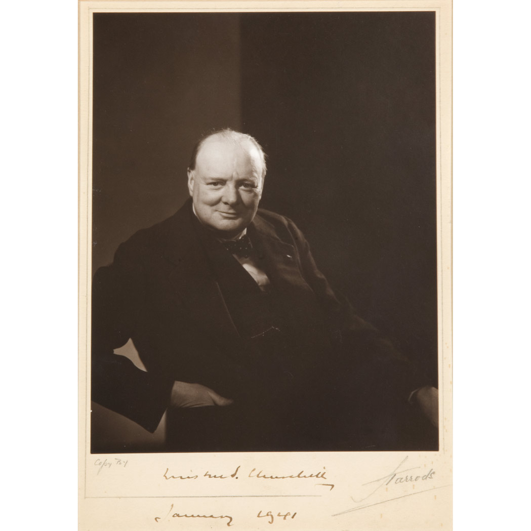 Appraisal: CHURCHILL WINSTON L S SIR Photograph gelatin silver print on