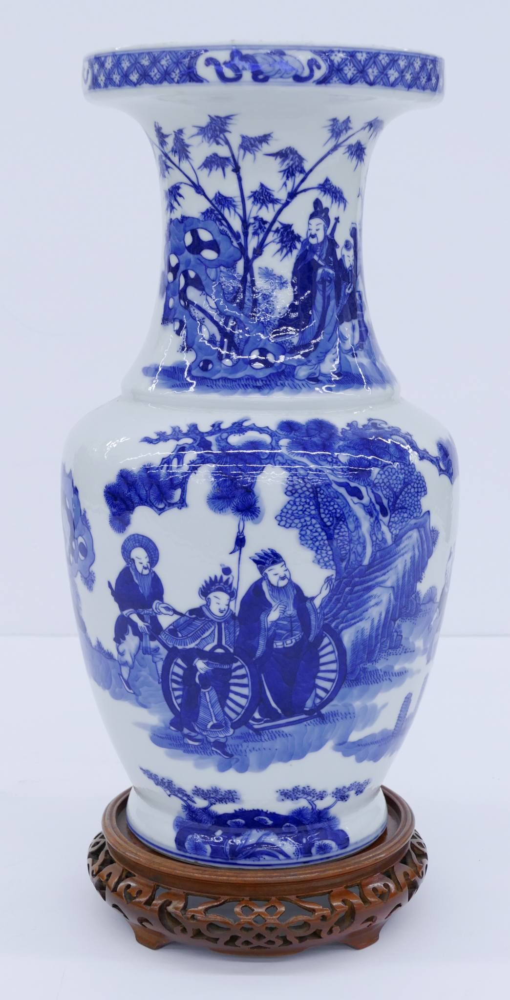 Appraisal: Chinese Qing Blue and White Baluster Vase ''x '' Blue