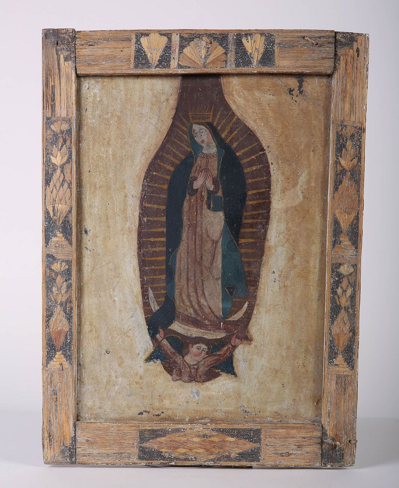 Appraisal: Mexico Tin Retablo of Nuestra Se ora de Guadalupe Mexico