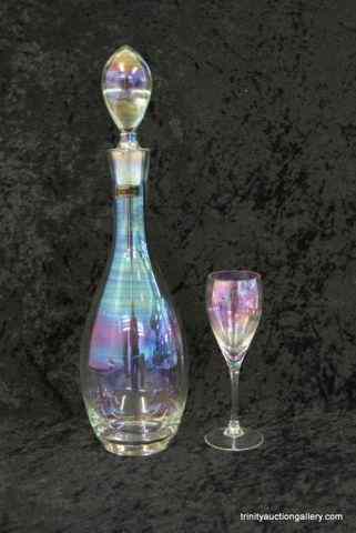 Appraisal: Toscany Blown Iridescent Glass Decanter StemThis is for a very