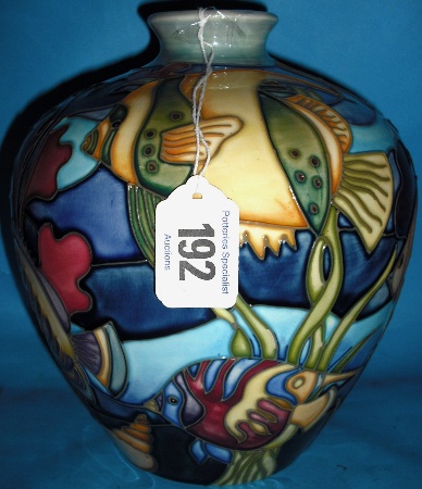 Appraisal: Moorcroft Vase decorated with Angel Fish Seaweed height cm