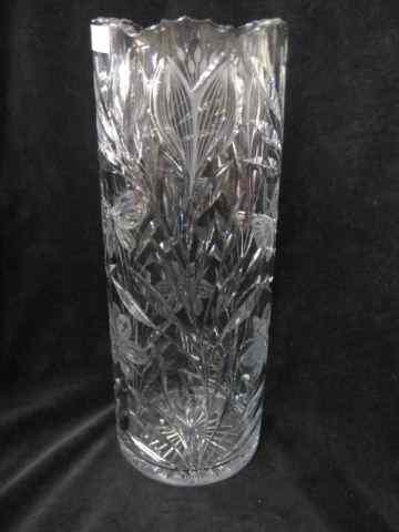 Appraisal: Cut Glass Vase butterfly floral '' excellent attributed to Pairpoint