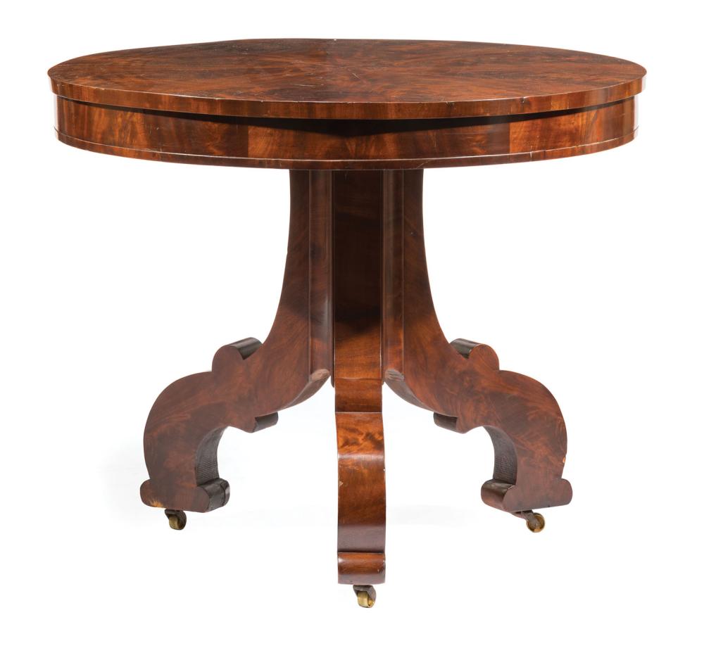 Appraisal: American Classical Mahogany Center Table early-to-mid th c New York