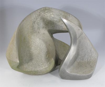 Appraisal: Pamela Rydzewski d Abstract curve and point Two both aluminium