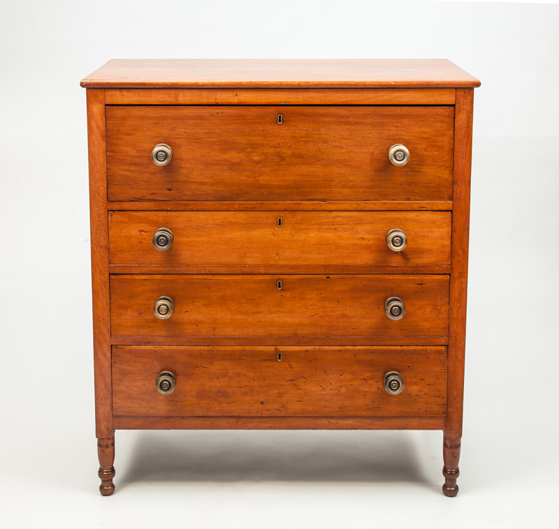 Appraisal: FEDERAL CHERRY CHEST OF DRAWERS x x in From the