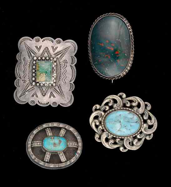 Appraisal: Dane Craft Unsigned Costume Jewelry Brooch Collection A sterling Dane