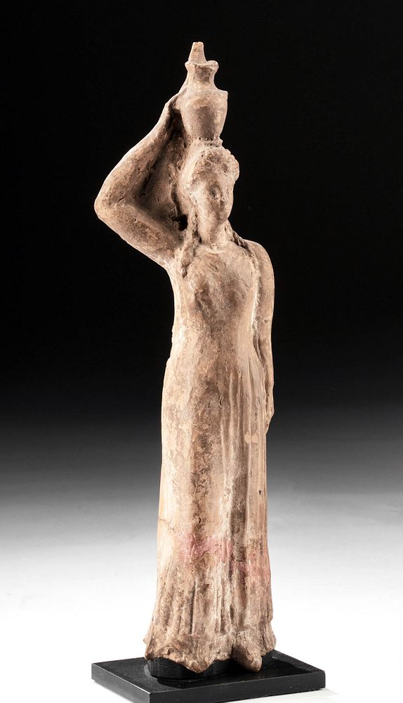 Appraisal: Greek Hellenistic Terracotta Votive Female w Hydria Greece Hellenistic Period