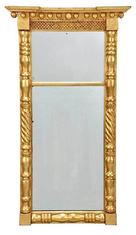 Appraisal: American Federal Giltwood Split Column Mirror th century two mirror