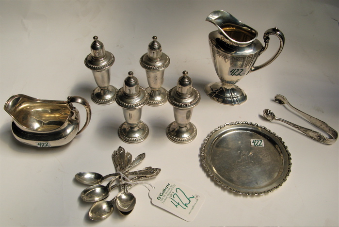 Appraisal: FIFTEEN STERLING SILVER TABLE ACCESSORIES cream pitchers one by International